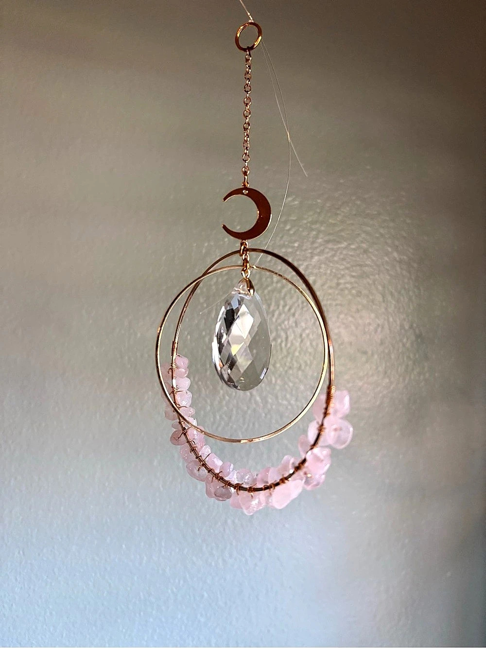 Gold & Pink Crystal Sun-catcher